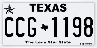TX license plate CCG1198