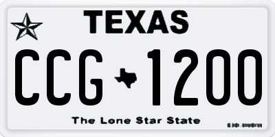 TX license plate CCG1200