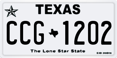TX license plate CCG1202