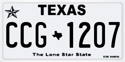 TX license plate CCG1207