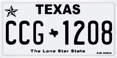 TX license plate CCG1208