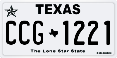 TX license plate CCG1221
