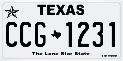 TX license plate CCG1231