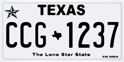 TX license plate CCG1237