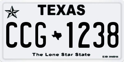 TX license plate CCG1238