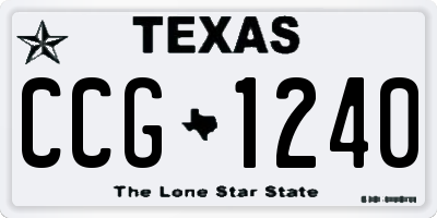 TX license plate CCG1240