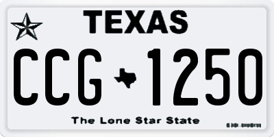TX license plate CCG1250