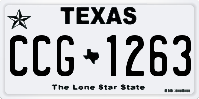 TX license plate CCG1263