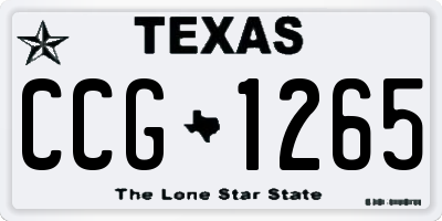 TX license plate CCG1265