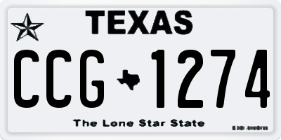 TX license plate CCG1274