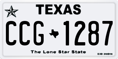 TX license plate CCG1287