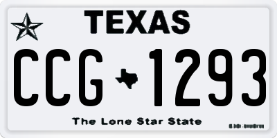 TX license plate CCG1293
