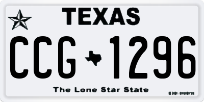 TX license plate CCG1296