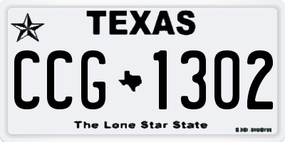 TX license plate CCG1302