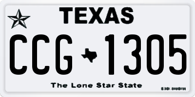 TX license plate CCG1305