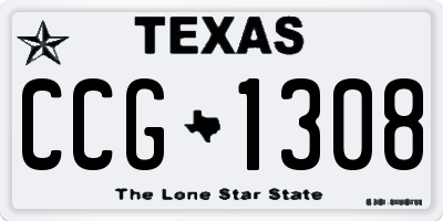 TX license plate CCG1308