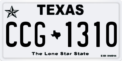 TX license plate CCG1310