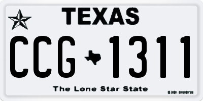 TX license plate CCG1311