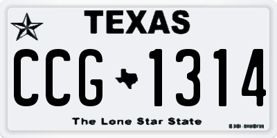 TX license plate CCG1314