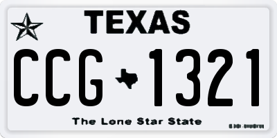 TX license plate CCG1321