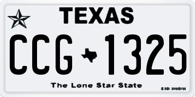 TX license plate CCG1325