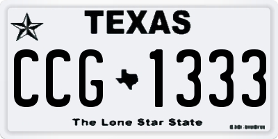 TX license plate CCG1333