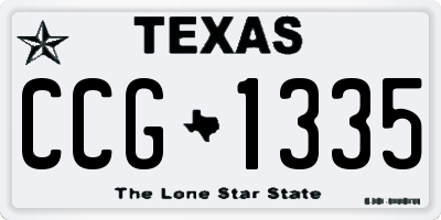 TX license plate CCG1335