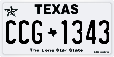 TX license plate CCG1343