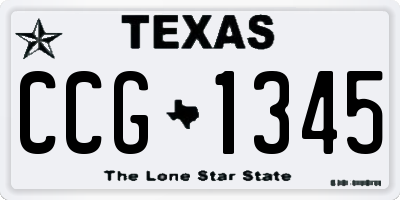 TX license plate CCG1345