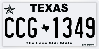 TX license plate CCG1349