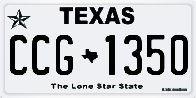 TX license plate CCG1350