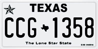 TX license plate CCG1358