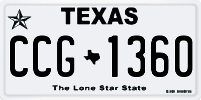 TX license plate CCG1360