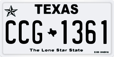 TX license plate CCG1361