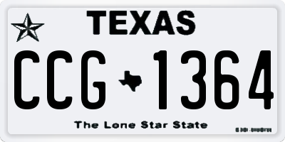TX license plate CCG1364