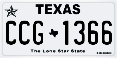 TX license plate CCG1366
