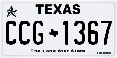 TX license plate CCG1367