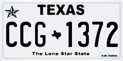 TX license plate CCG1372