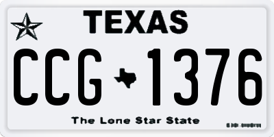 TX license plate CCG1376