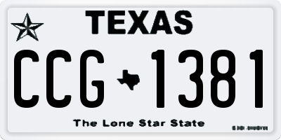 TX license plate CCG1381