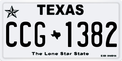 TX license plate CCG1382