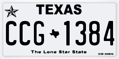 TX license plate CCG1384