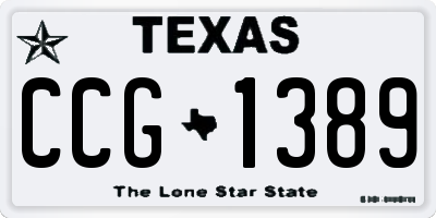 TX license plate CCG1389