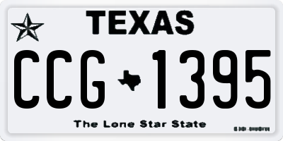 TX license plate CCG1395