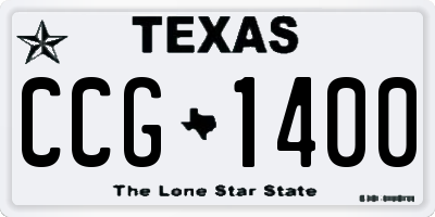 TX license plate CCG1400