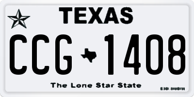 TX license plate CCG1408