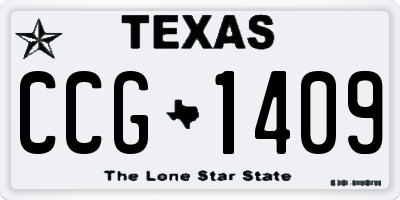 TX license plate CCG1409