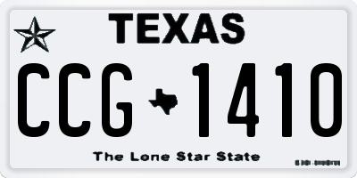 TX license plate CCG1410