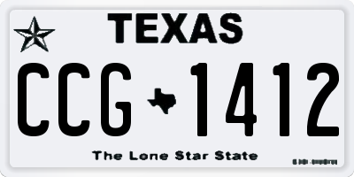 TX license plate CCG1412