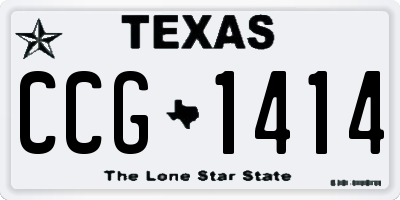 TX license plate CCG1414